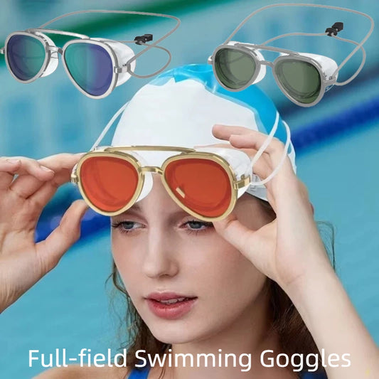 Full-field Swimming Goggles Anti-fog Swimming Mask With Wide Field Of Vision Leak-proof Adult Male Female Swimmers Retro Goggles